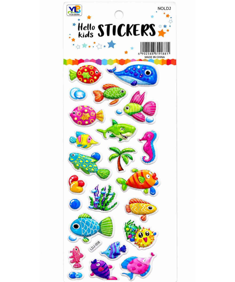 Stickera 3D me kafshë detare për fëmijë Stickera 3D me kafshë detare për fëmijë