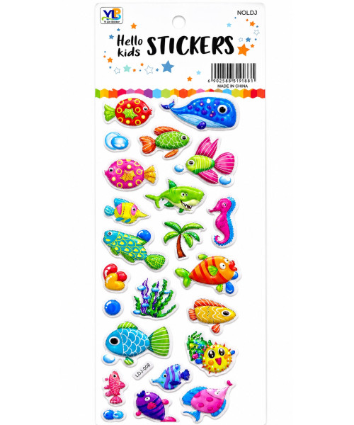 Stickera 3D me kafshë detare për fëmijë Stickera 3D me kafshë detare për fëmijë