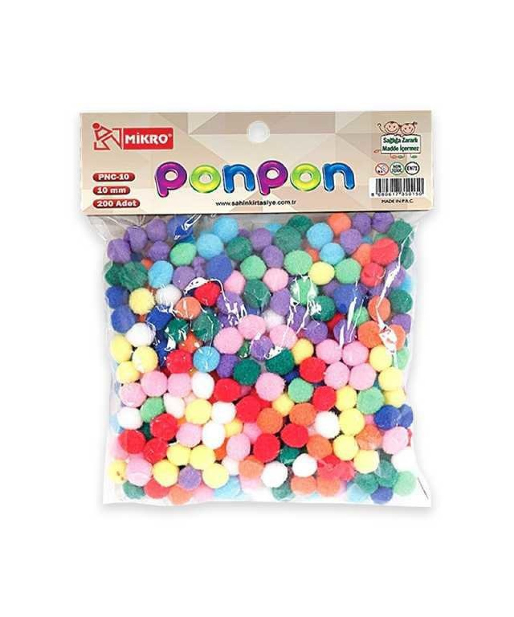 Mikro Ponpon – 200 Copë, 10 mm Mikro Ponpon – 200 Copë, 10 mm
