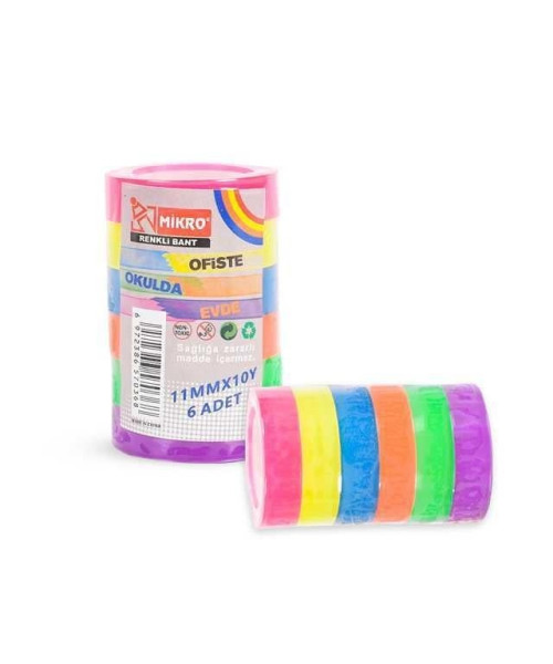 Set shiritash ngjitĂ«s me ngjyra â 6 copĂ« Set shiritash ngjitĂ«s me ngjyra â 6 copĂ«