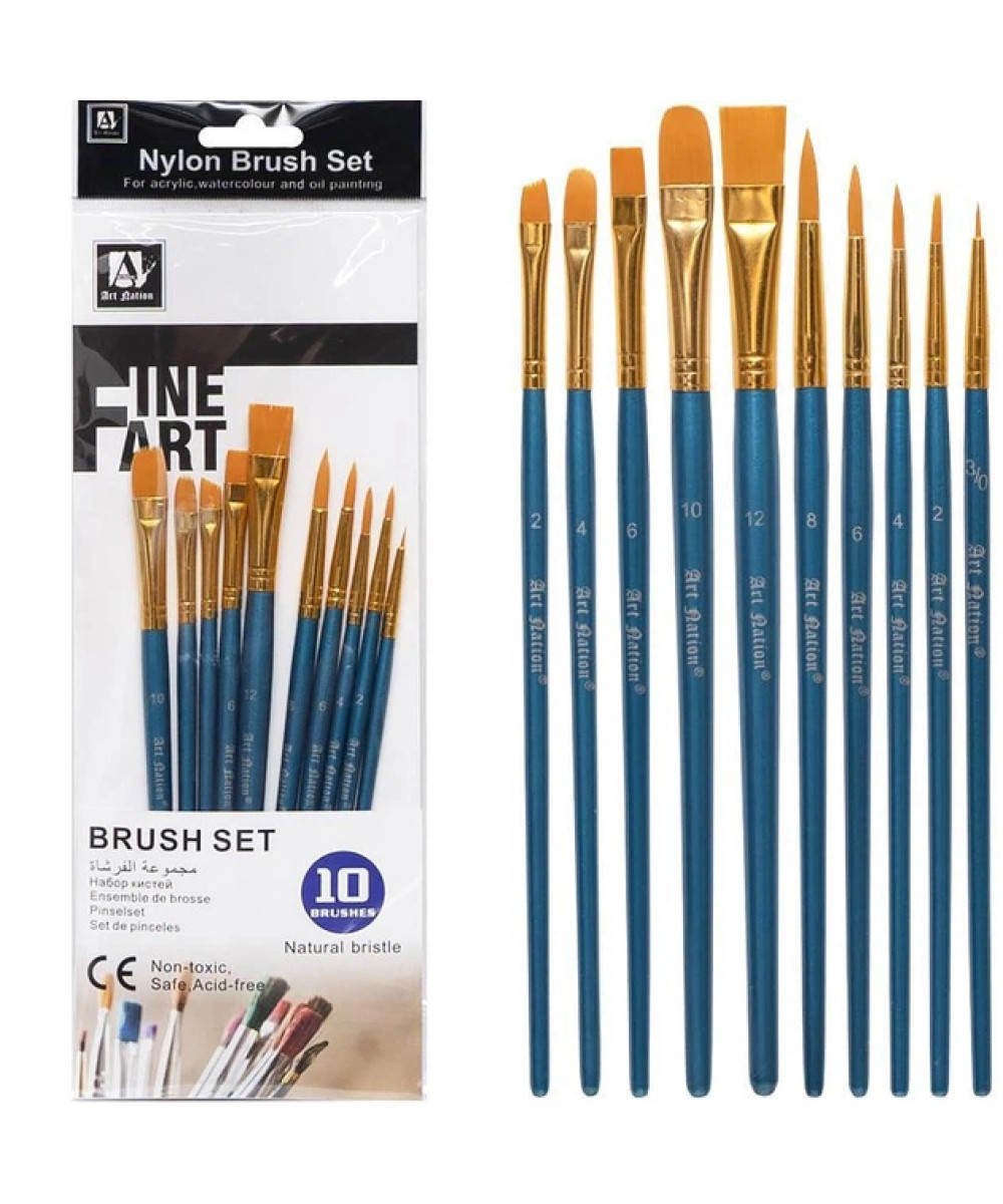 Art Nation Fine Art Brush Set – 10 Brushes Art Nation Fine Art Brush Set – 10 Brushes