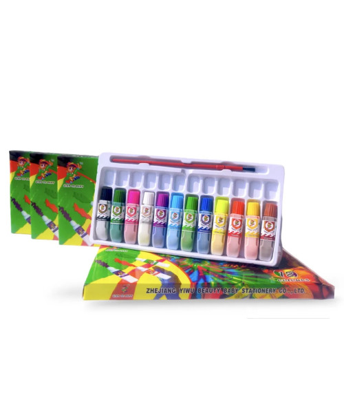 Set Markerash me 12 Ngjyra dhe Furçë Set Markerash me 12 Ngjyra dhe Furçë