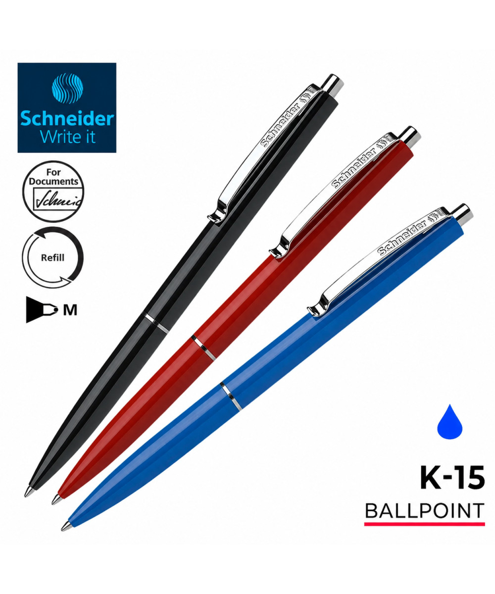 Schneider K15 Ballpoint Pen – Stilolaps me mekanizëm shtypës Schneider K15 Ballpoint Pen – Stilolaps me mekanizëm shtypës