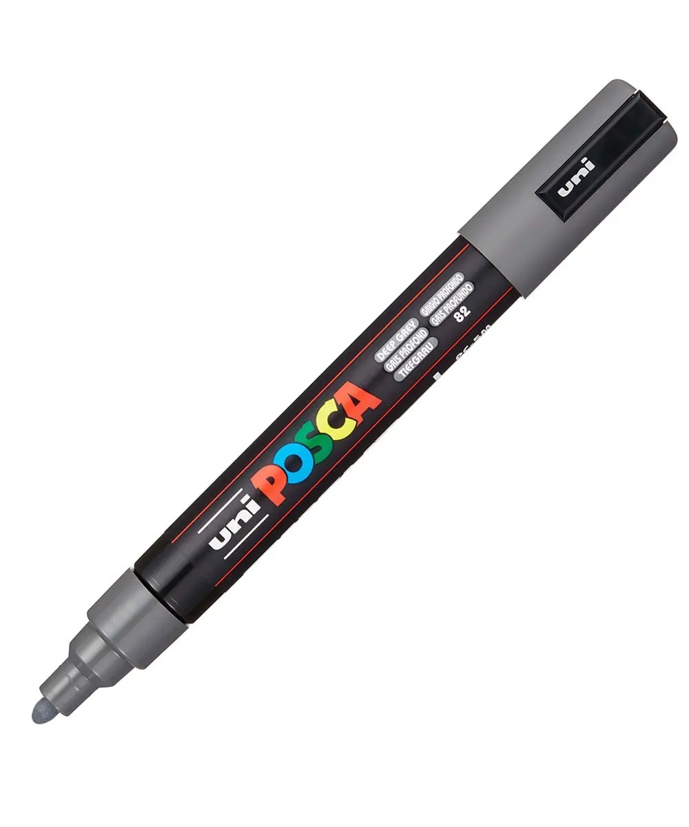 UNI POSCA PC-5M Marker – Deep Grey (Gri e Errët) UNI POSCA PC-5M Marker – Deep Grey (Gri e Errët)