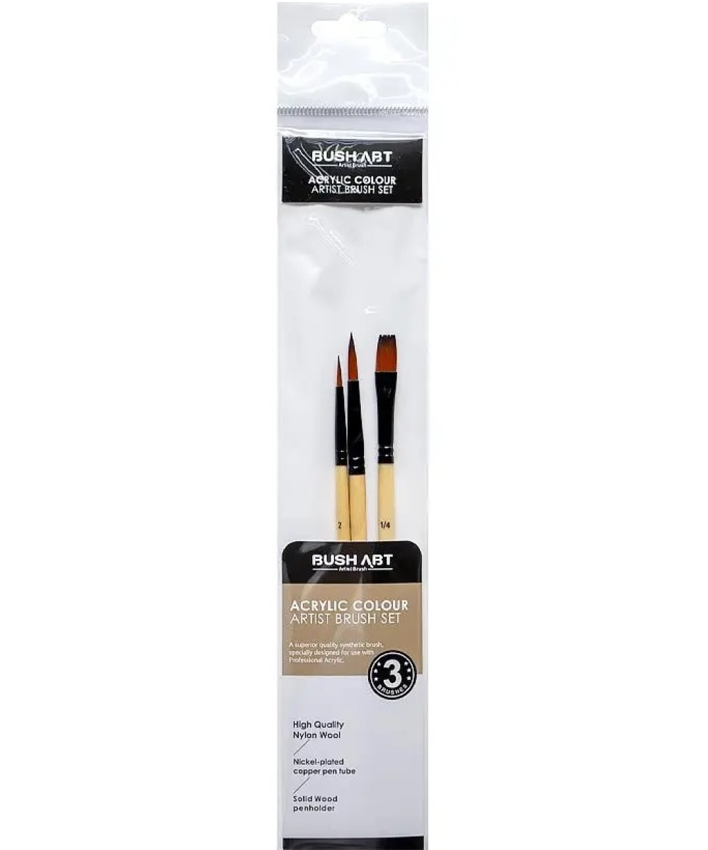 Set Furçash për Akrilik – 3 Copë Set Furçash për Akrilik – 3 Copë