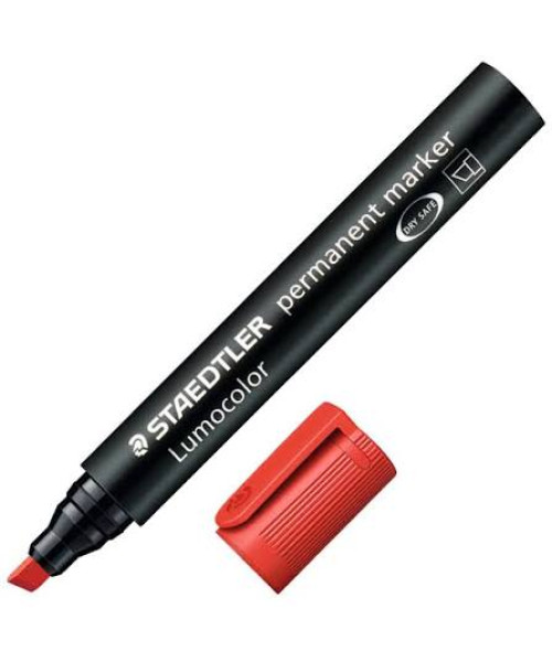 Staedtler Lumocolor Permanent Marker â Red (Chisel Tip) Staedtler Lumocolor Permanent Marker â Red (Chisel Tip)