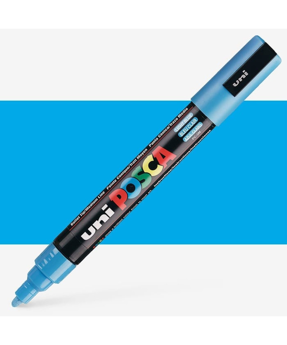 UNI POSCA PC-5M Marker – Light Blue (Blu e Çelët) UNI POSCA PC-5M Marker – Light Blue (Blu e Çelët)