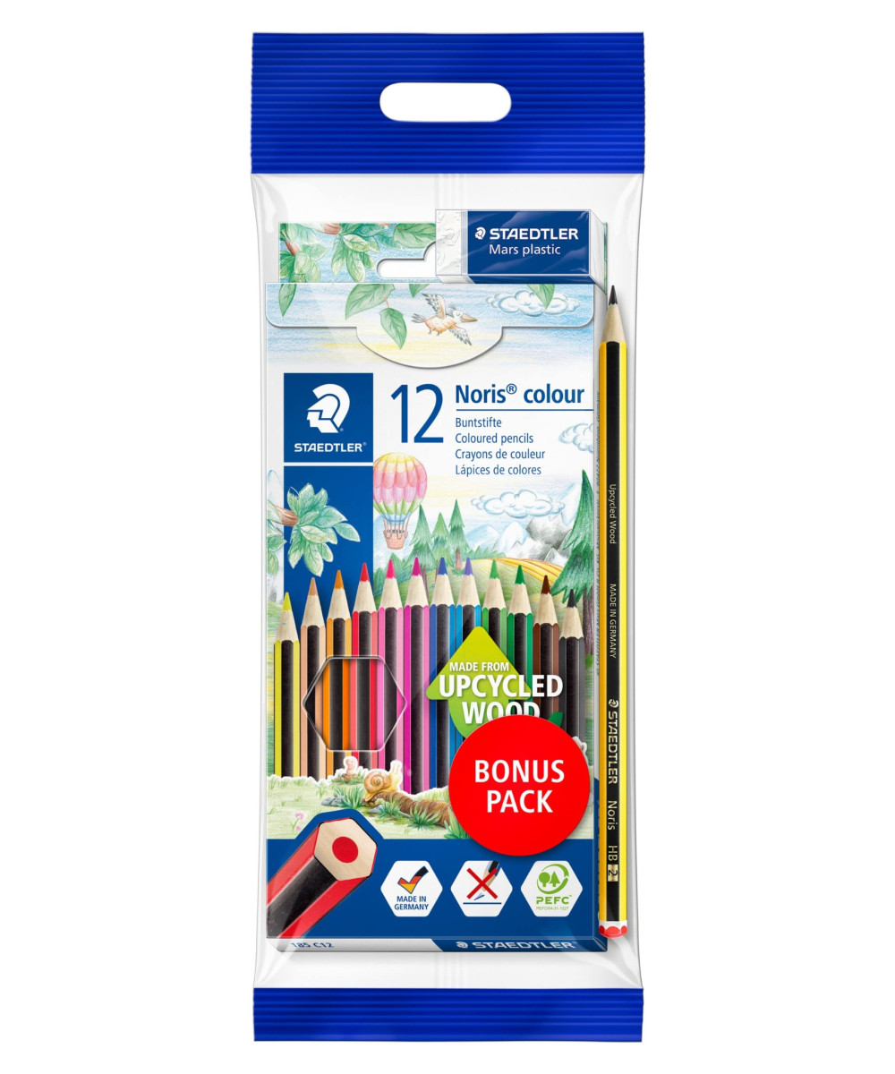 STAEDTLER Noris Colour 12 + Gomë + Laps HB (Bonus Pack) STAEDTLER Noris Colour 12 + Gomë + Laps HB (Bonus Pack)